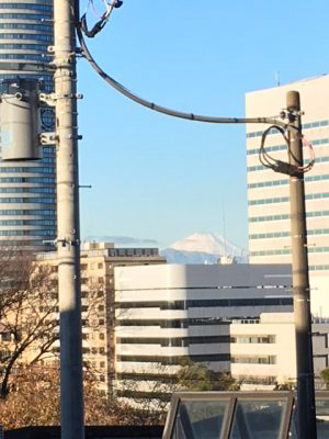 プリンスホテル越しの富士山