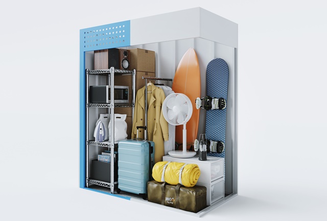 屋内型トランクルーム(1帖サイズ)の収納イメージ