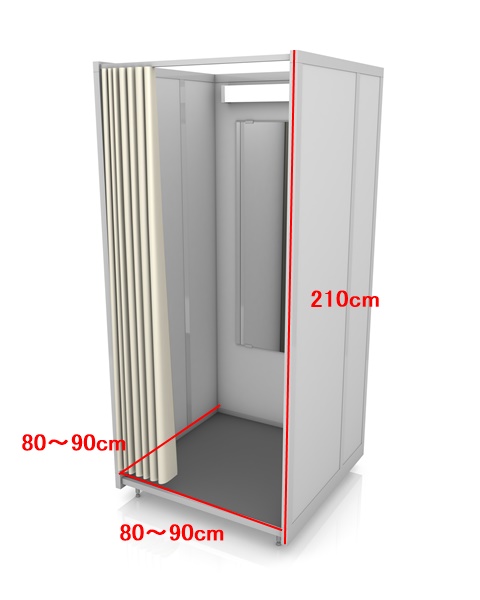 フィッテイングルームのサイズ