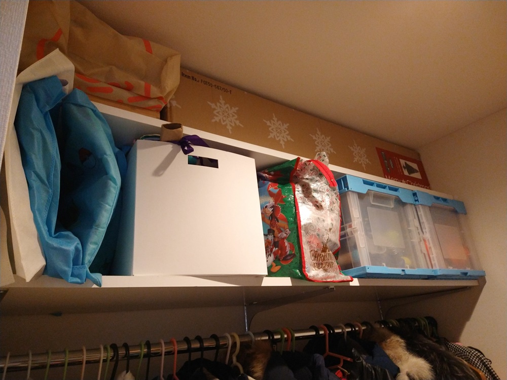 クリスマスツリーをクローゼットに収納