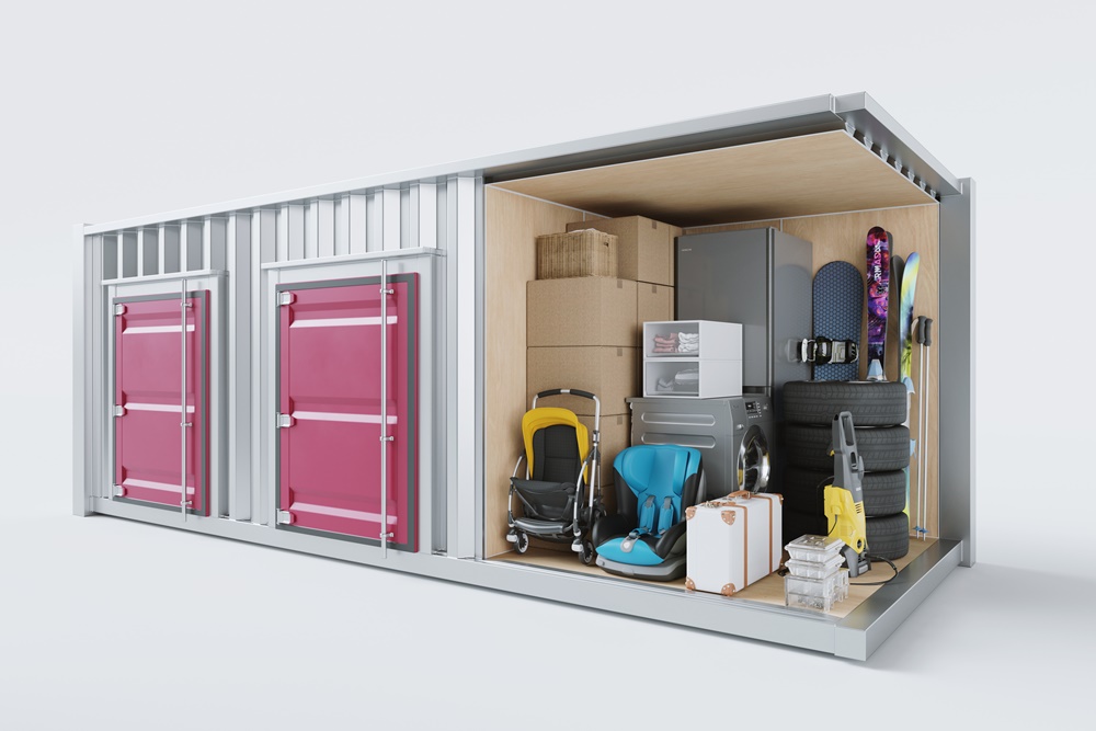 トランクルームにベビーカーを収納する