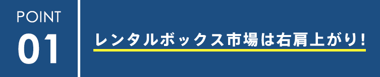 POINT1 レンタルボックス市場は右肩上がり！