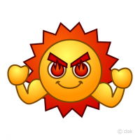 猛暑の太陽