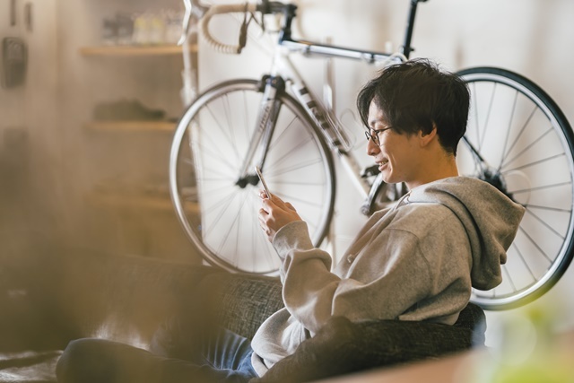 自転車を部屋に飾る